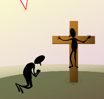 de straf gaat naar Jezus op het kruis